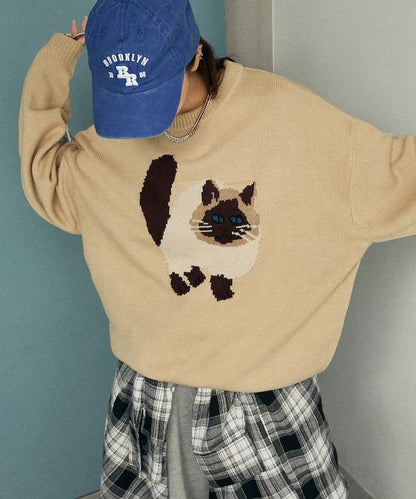 多款貓咪圖案針織衫