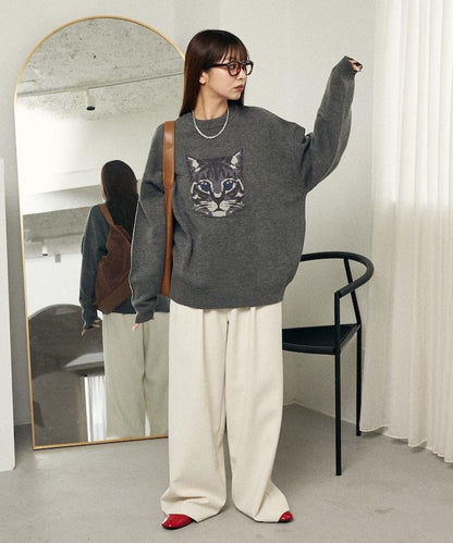 多款貓咪圖案針織衫