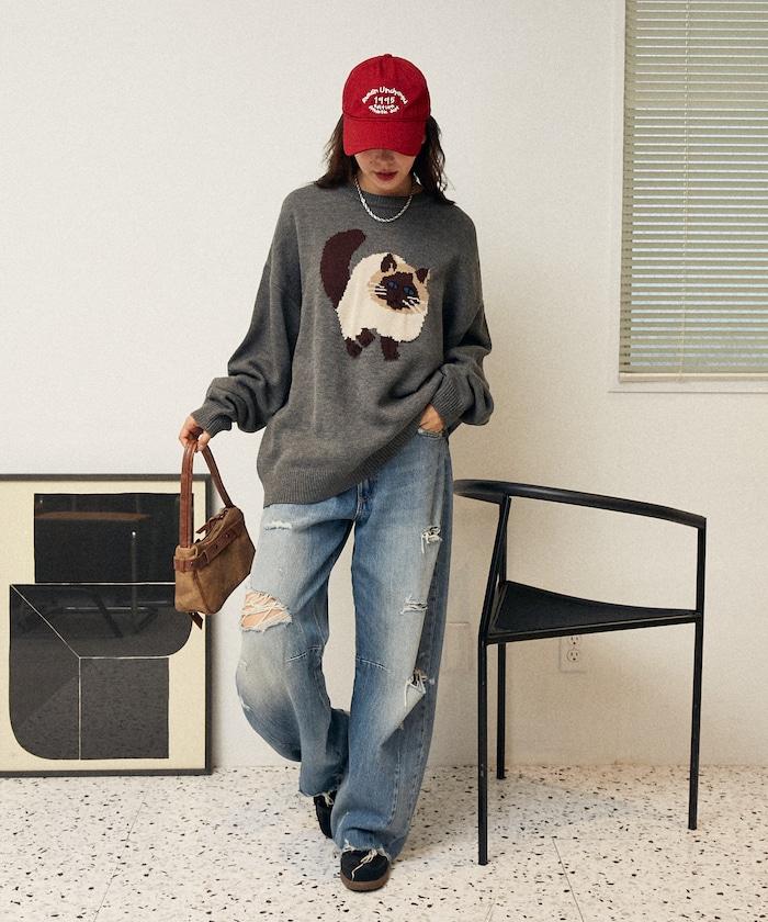 多款貓咪圖案針織衫