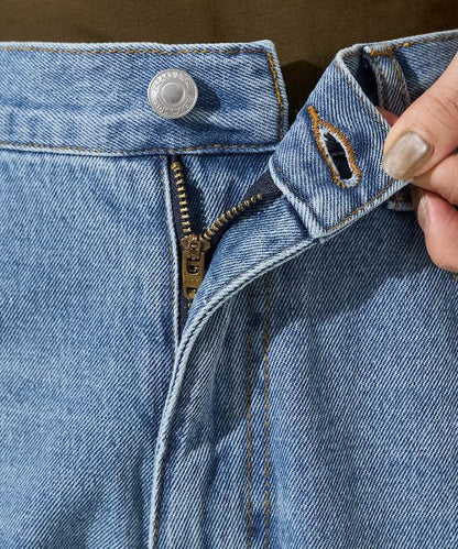 直筒寬鬆牛仔褲