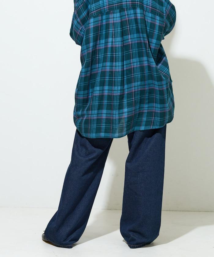 直筒寬鬆牛仔褲