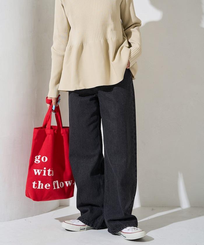 直筒寬鬆牛仔褲