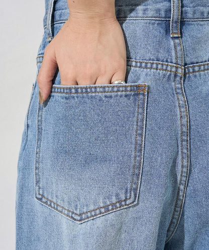 直筒寬鬆牛仔褲