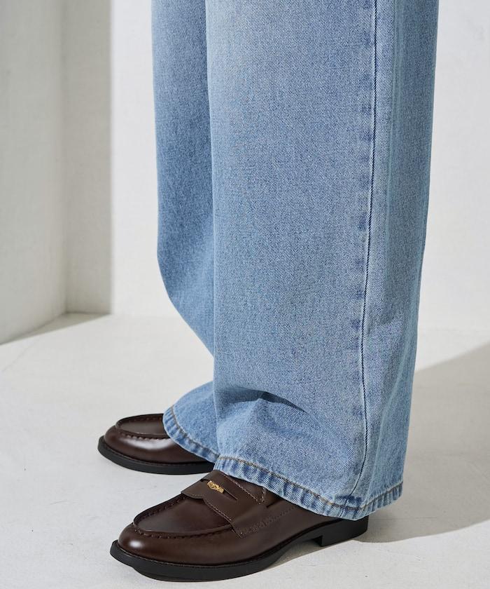 直筒寬鬆牛仔褲