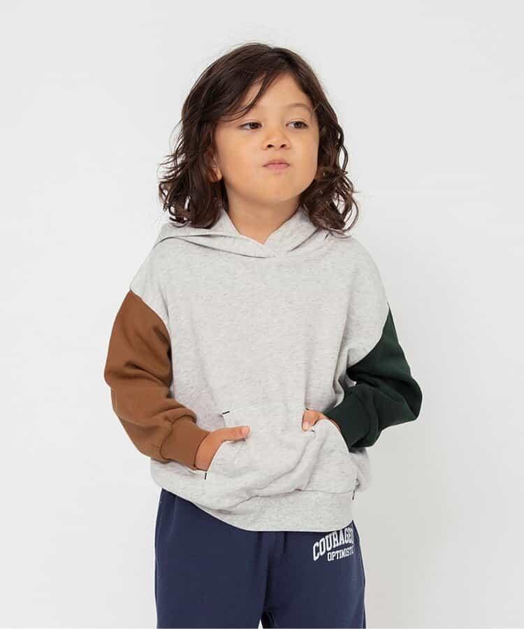 純色條紋連帽衛衣