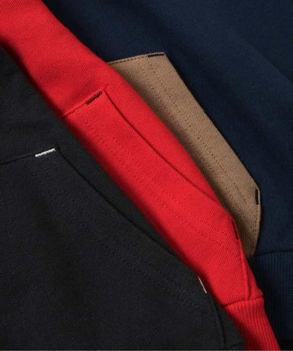 純色條紋連帽衛衣