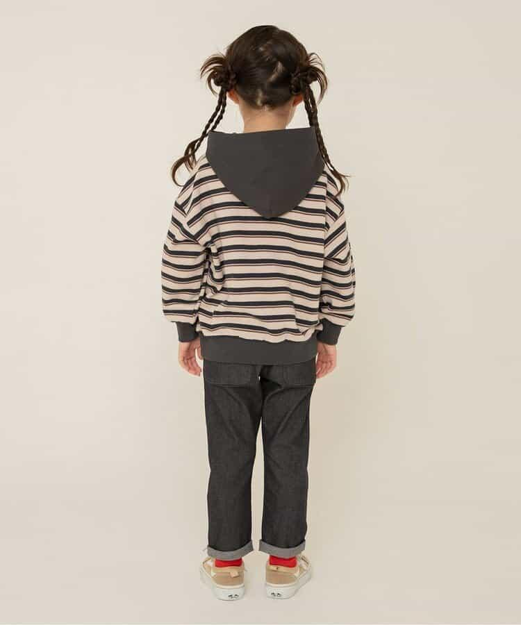 純色條紋連帽衛衣