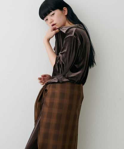 天鵝絨翻領套頭衫