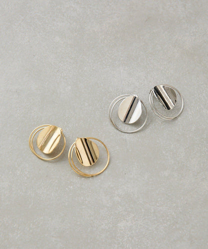 重疊圓環耳環