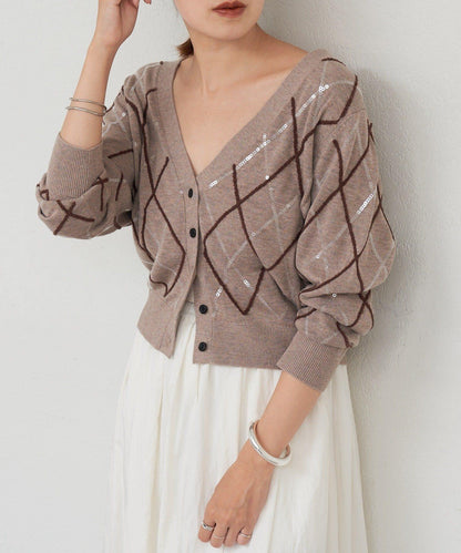 菱格針織開衫