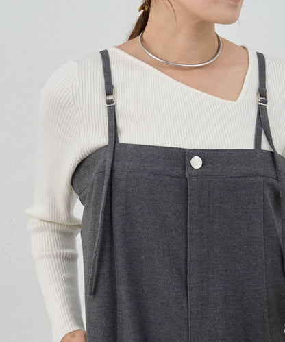 不對稱羅紋針織衫