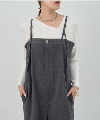 不對稱羅紋針織衫