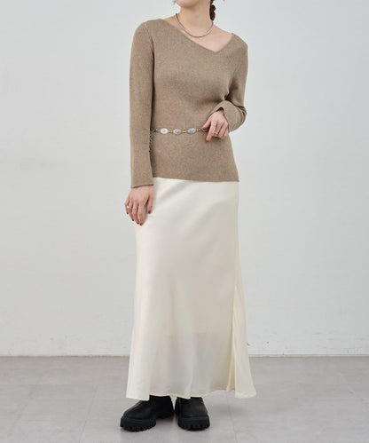 不對稱羅紋針織衫