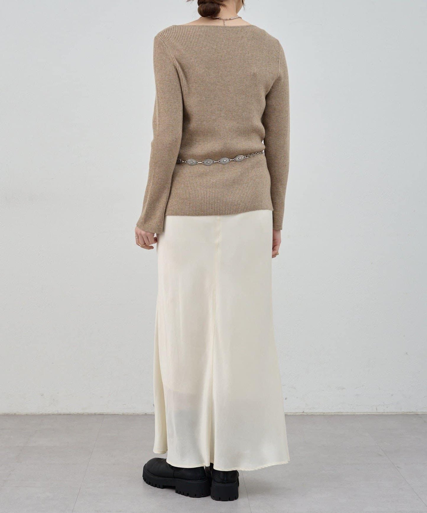 不對稱羅紋針織衫