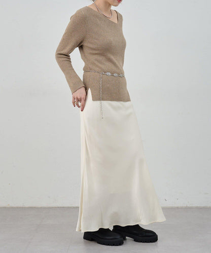 不對稱羅紋針織衫