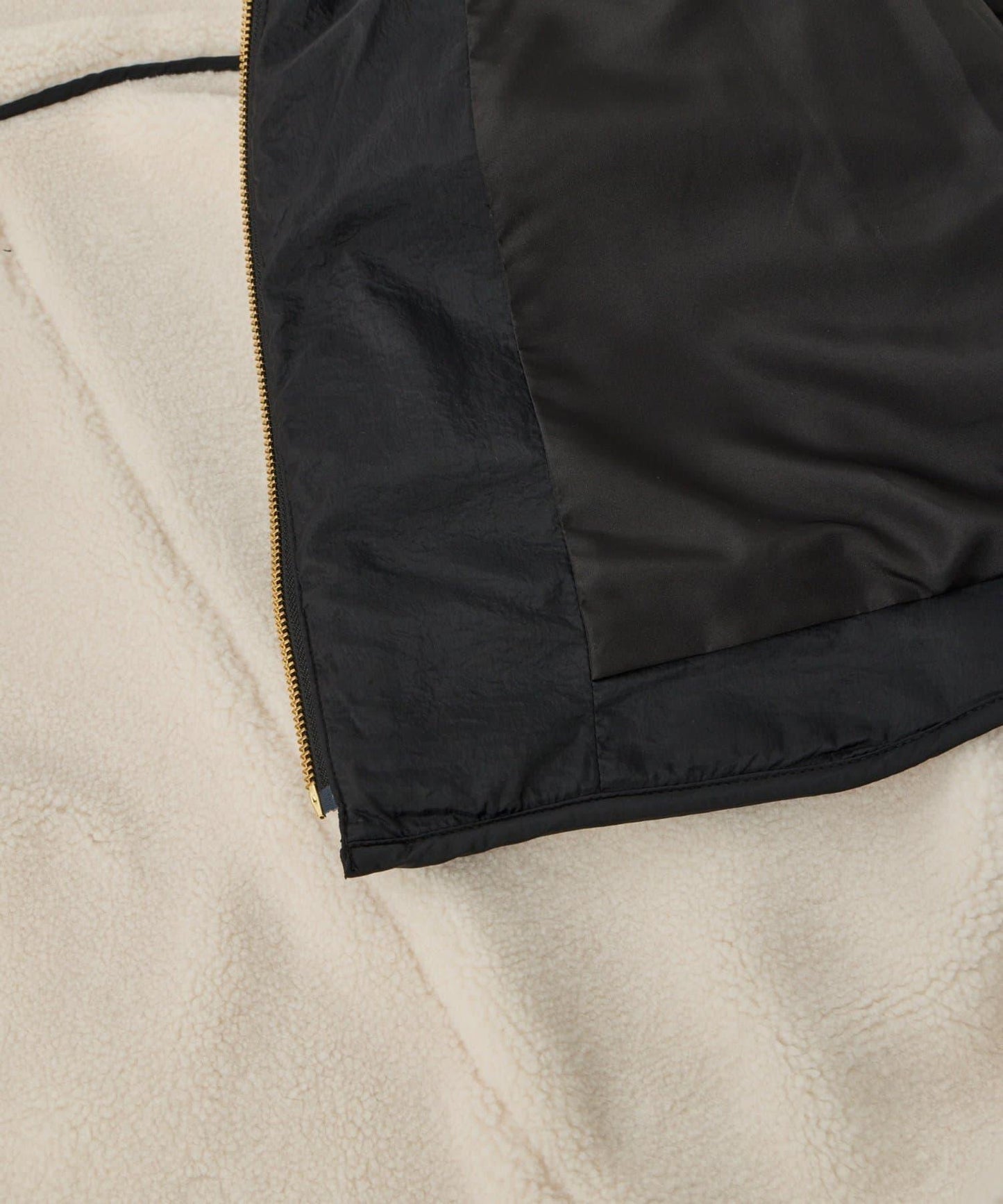 配色連帽羊羔絨大衣