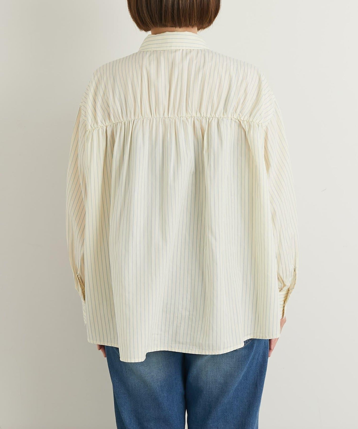 日常百搭褶皺條紋襯衫