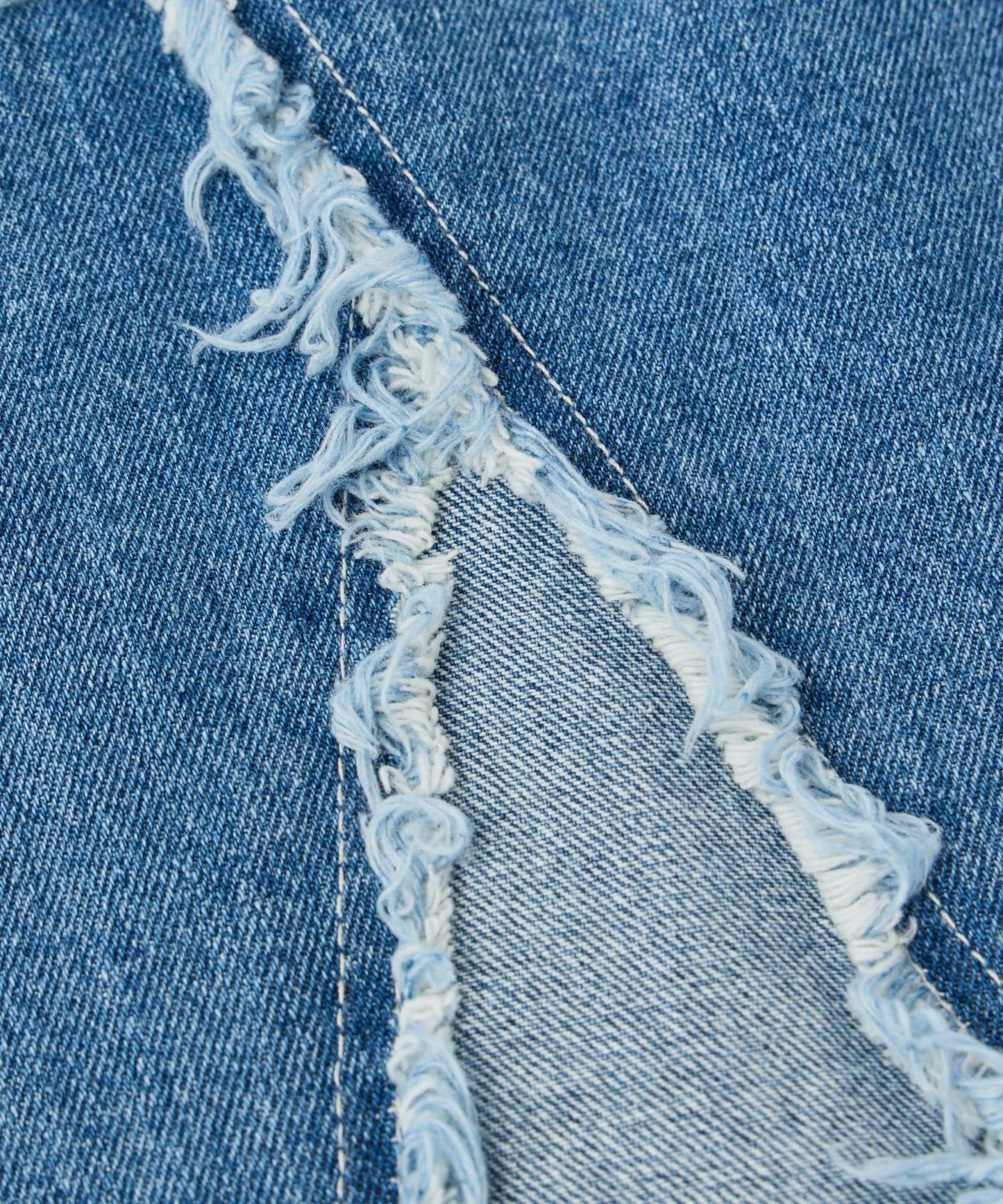 流蘇拼接牛仔喇叭裙