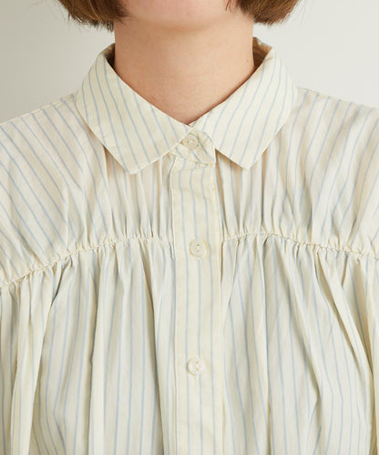 日常百搭褶皺條紋襯衫