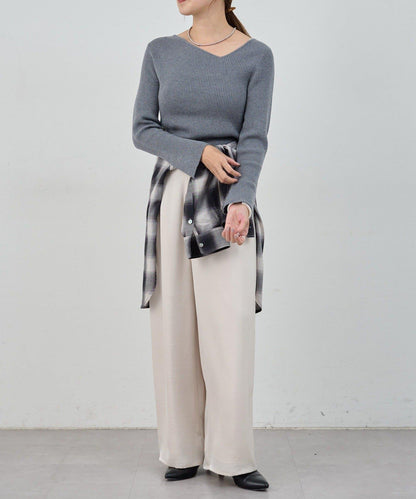 不對稱羅紋針織衫