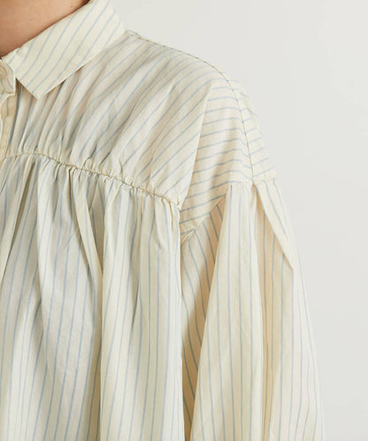 日常百搭褶皺條紋襯衫