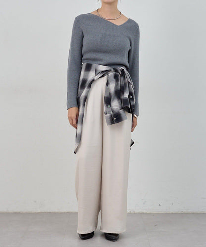 不對稱羅紋針織衫