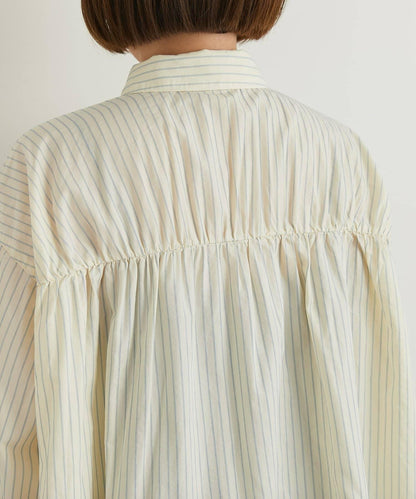 日常百搭褶皺條紋襯衫