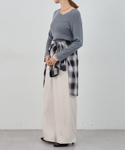 不對稱羅紋針織衫