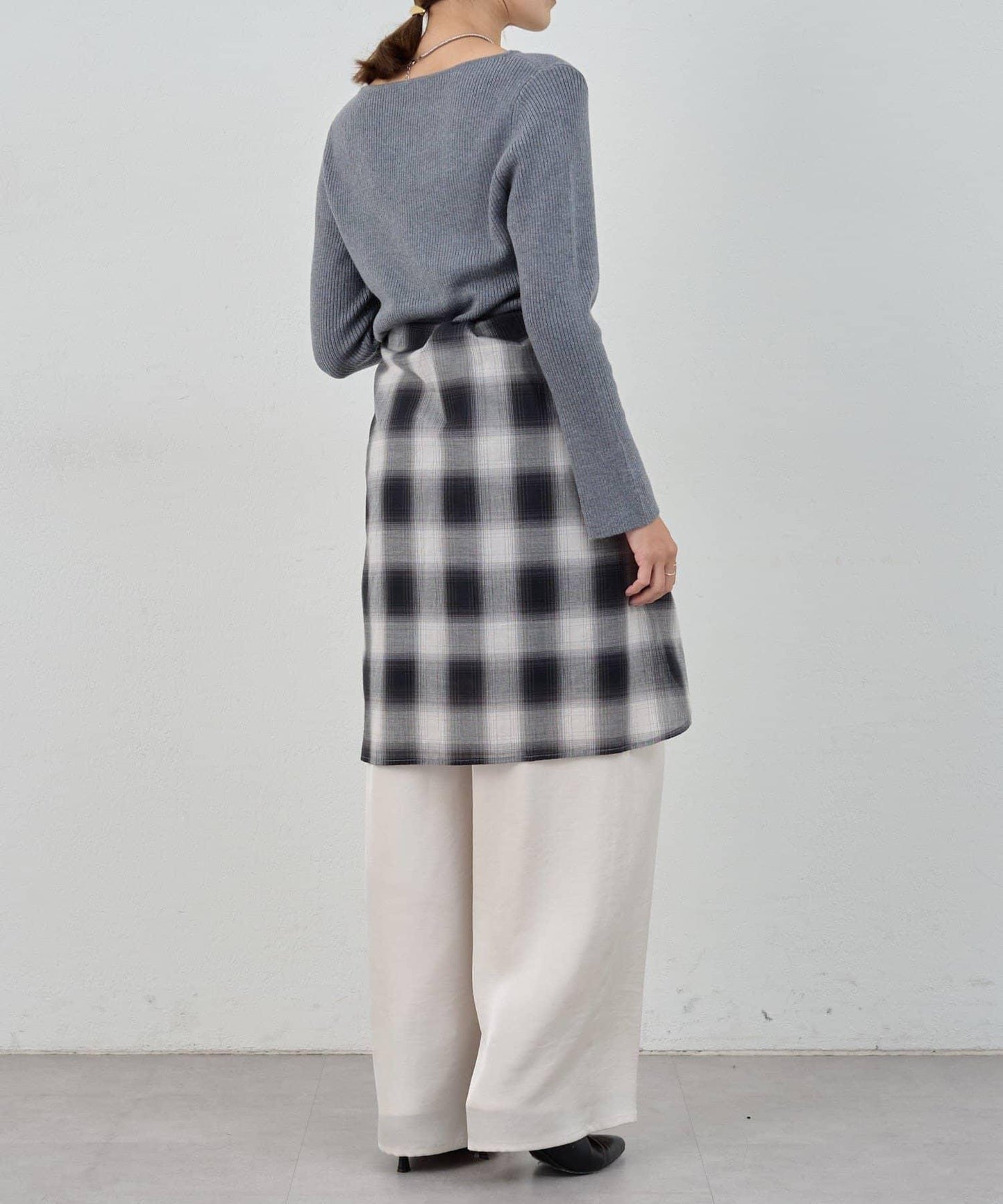 不對稱羅紋針織衫