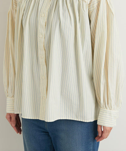 日常百搭褶皺條紋襯衫