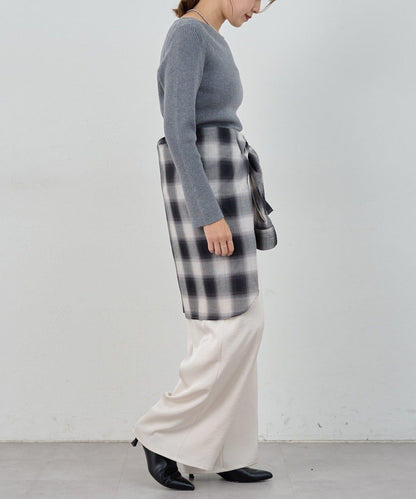 不對稱羅紋針織衫