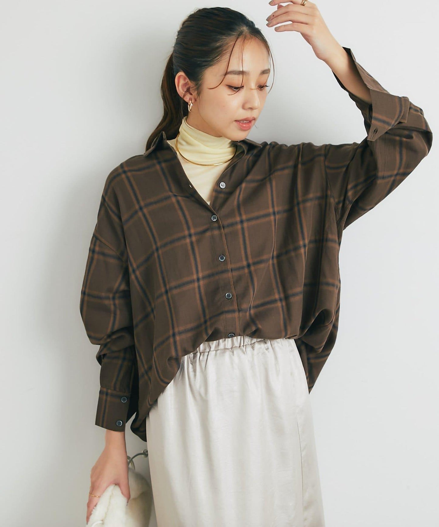 《こなれ感を演出》先染漸變格子襯衫
