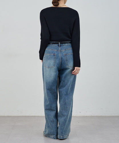 不對稱羅紋針織衫