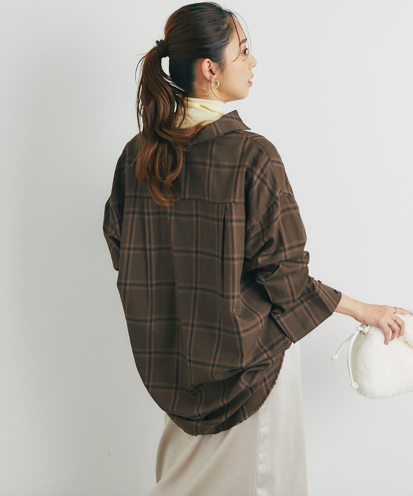 《こなれ感を演出》先染漸變格子襯衫