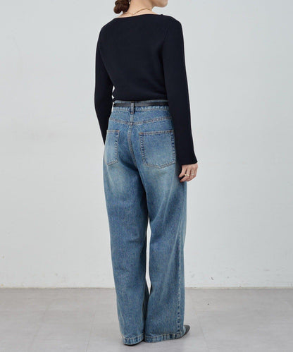 不對稱羅紋針織衫