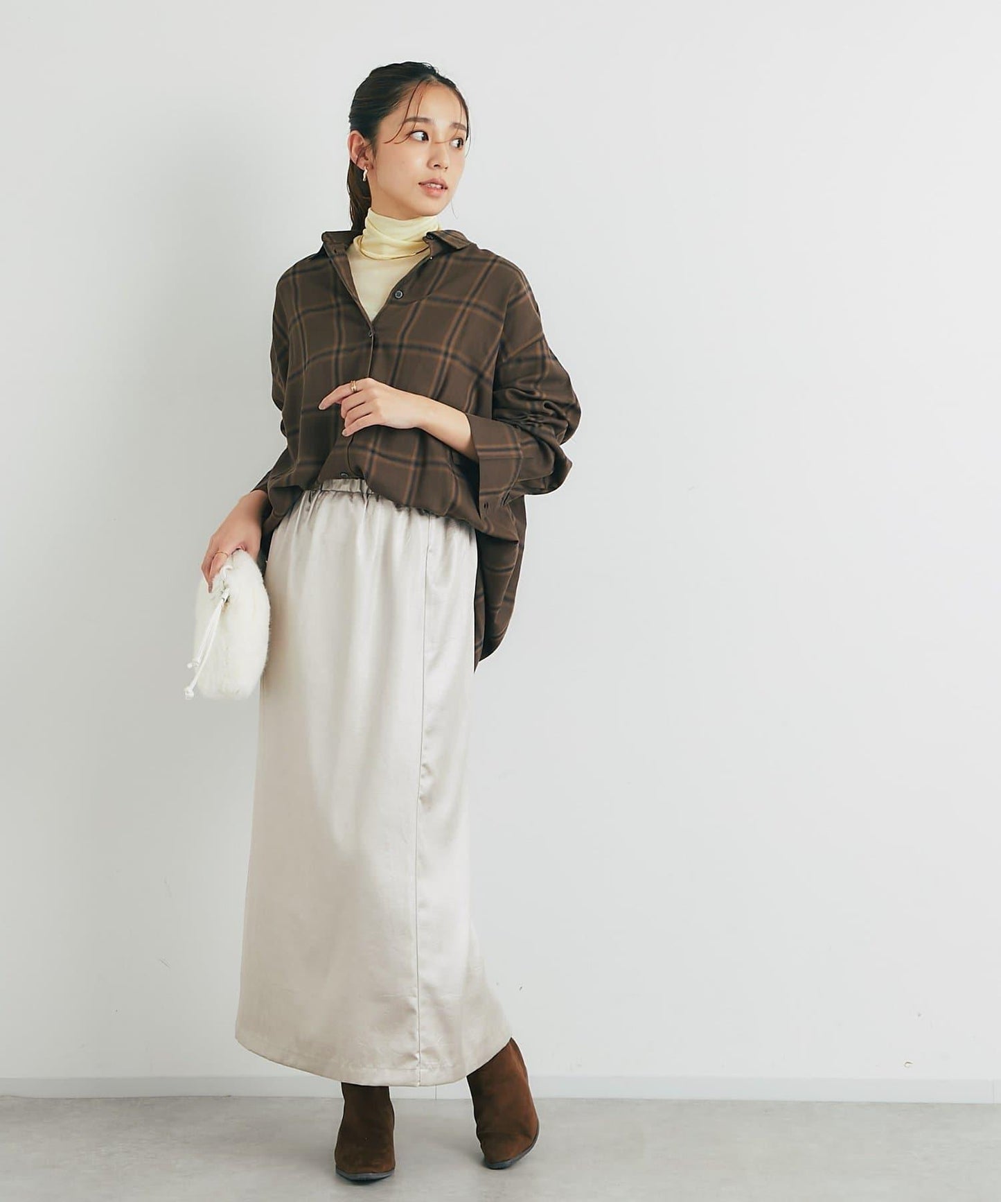 《こなれ感を演出》先染漸變格子襯衫