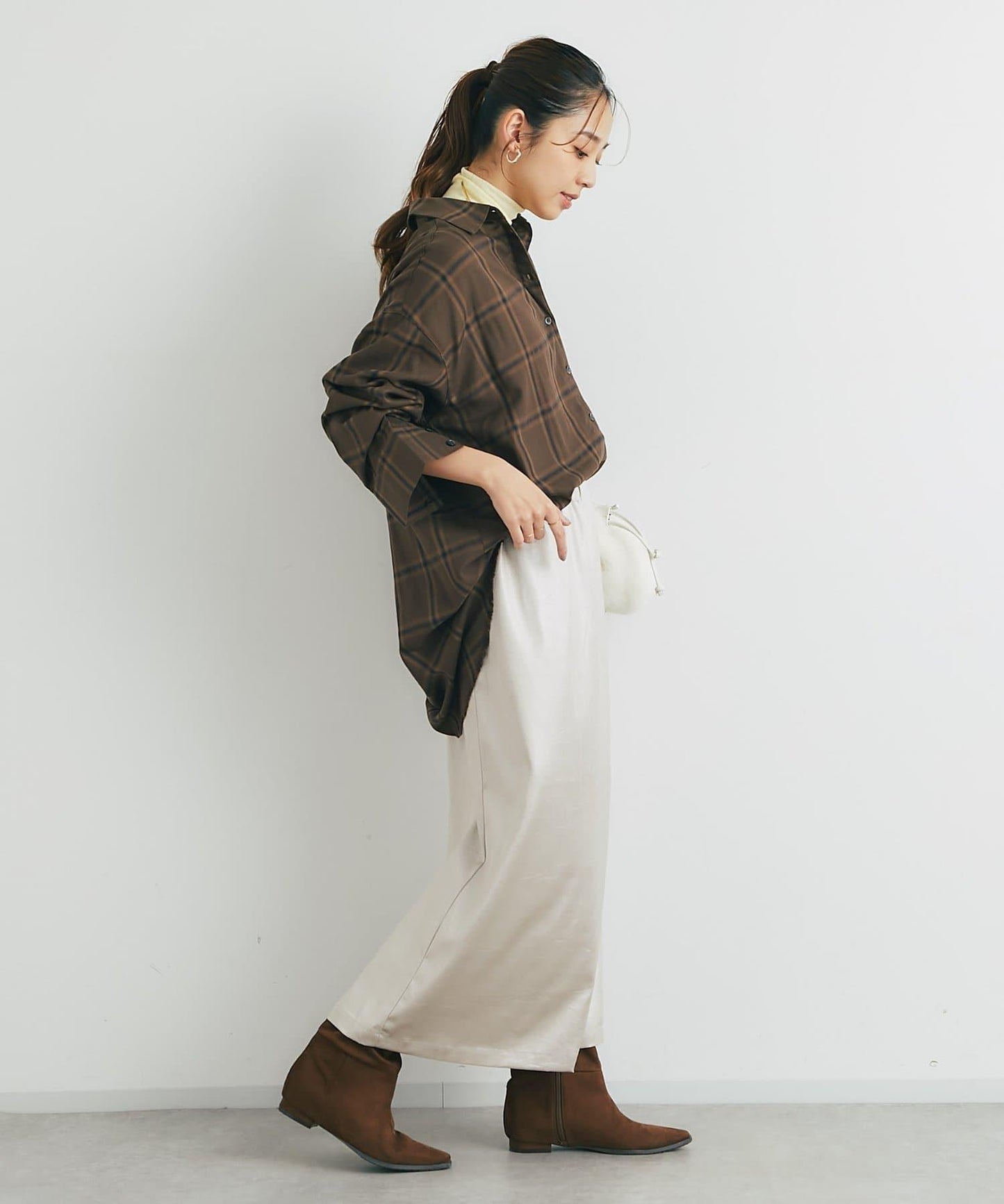 《こなれ感を演出》先染漸變格子襯衫