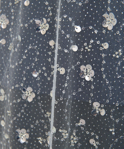 水晶裝飾透視吊帶連衣裙
