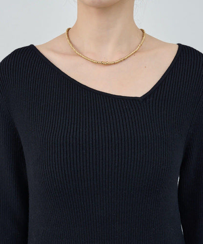 不對稱羅紋針織衫