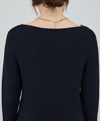 不對稱羅紋針織衫