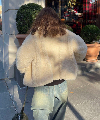 仿皮草大衣