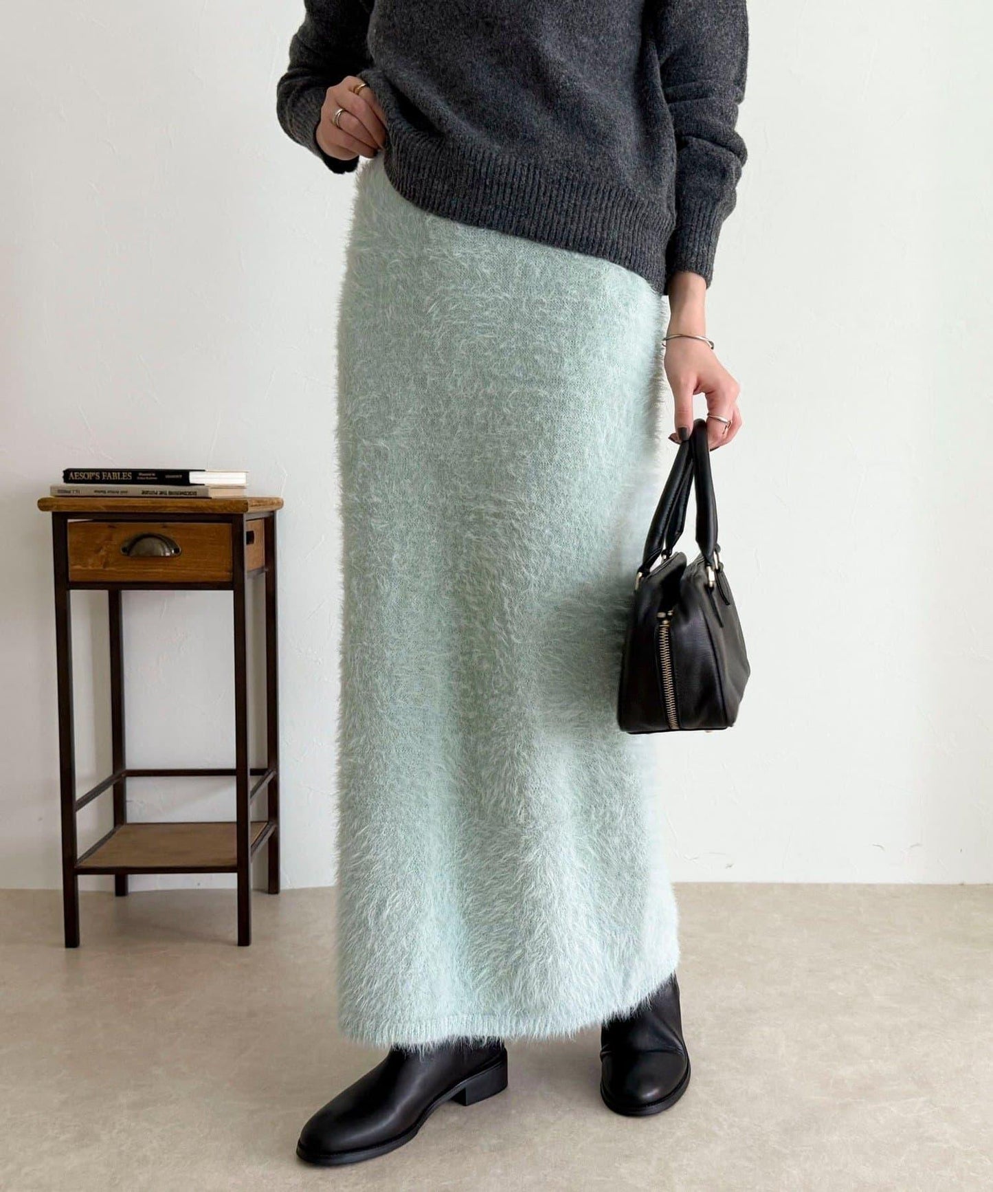 毛絨針織半身裙
