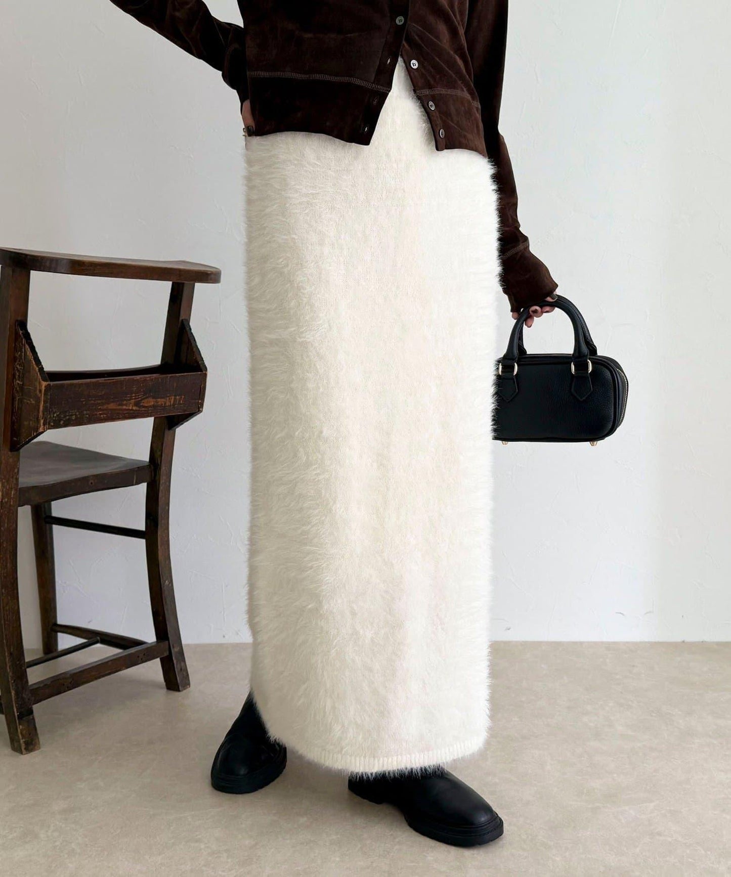 毛絨針織半身裙