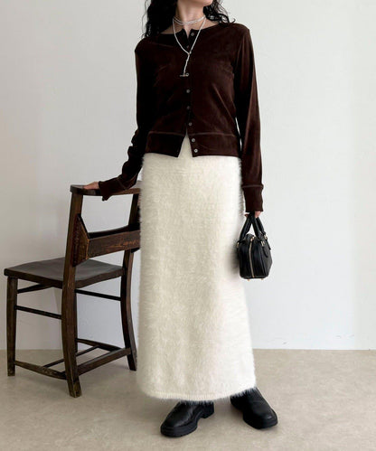 毛絨針織半身裙