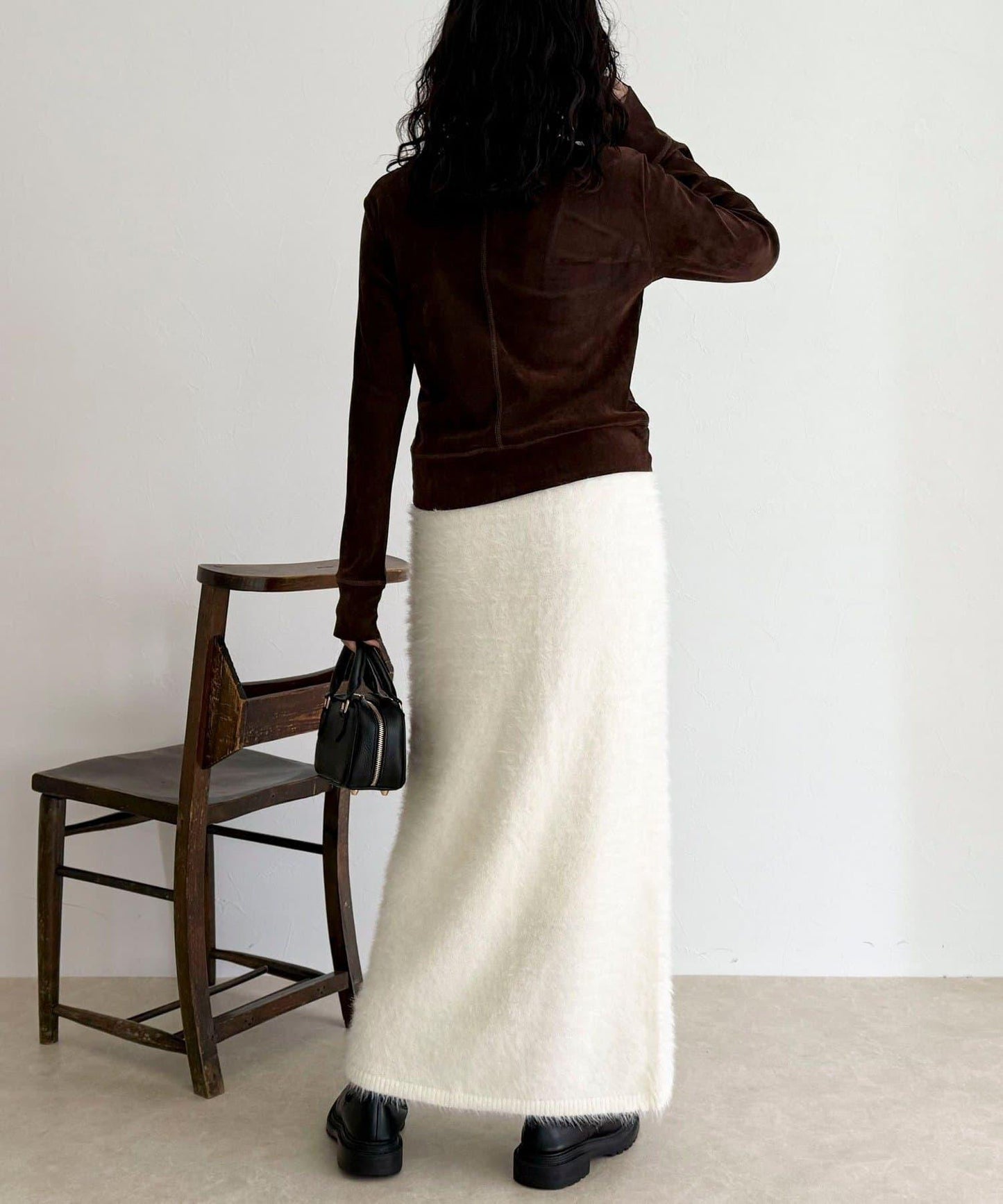 毛絨針織半身裙