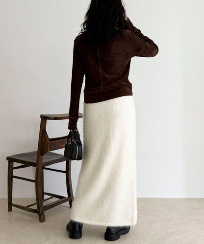 毛絨針織半身裙