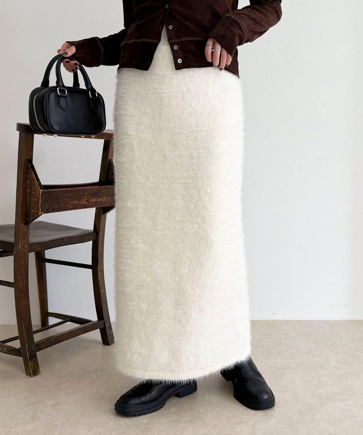 毛絨針織半身裙