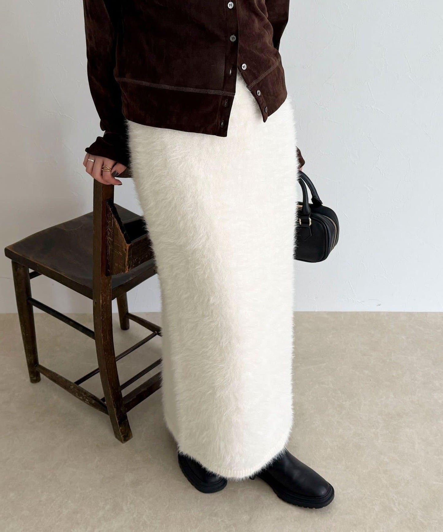 毛絨針織半身裙