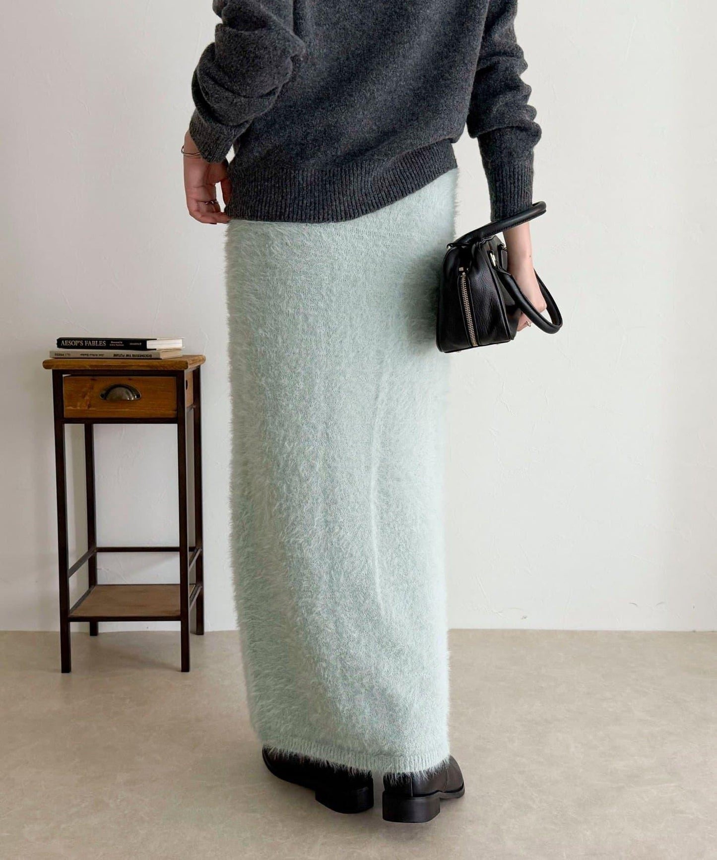 毛絨針織半身裙