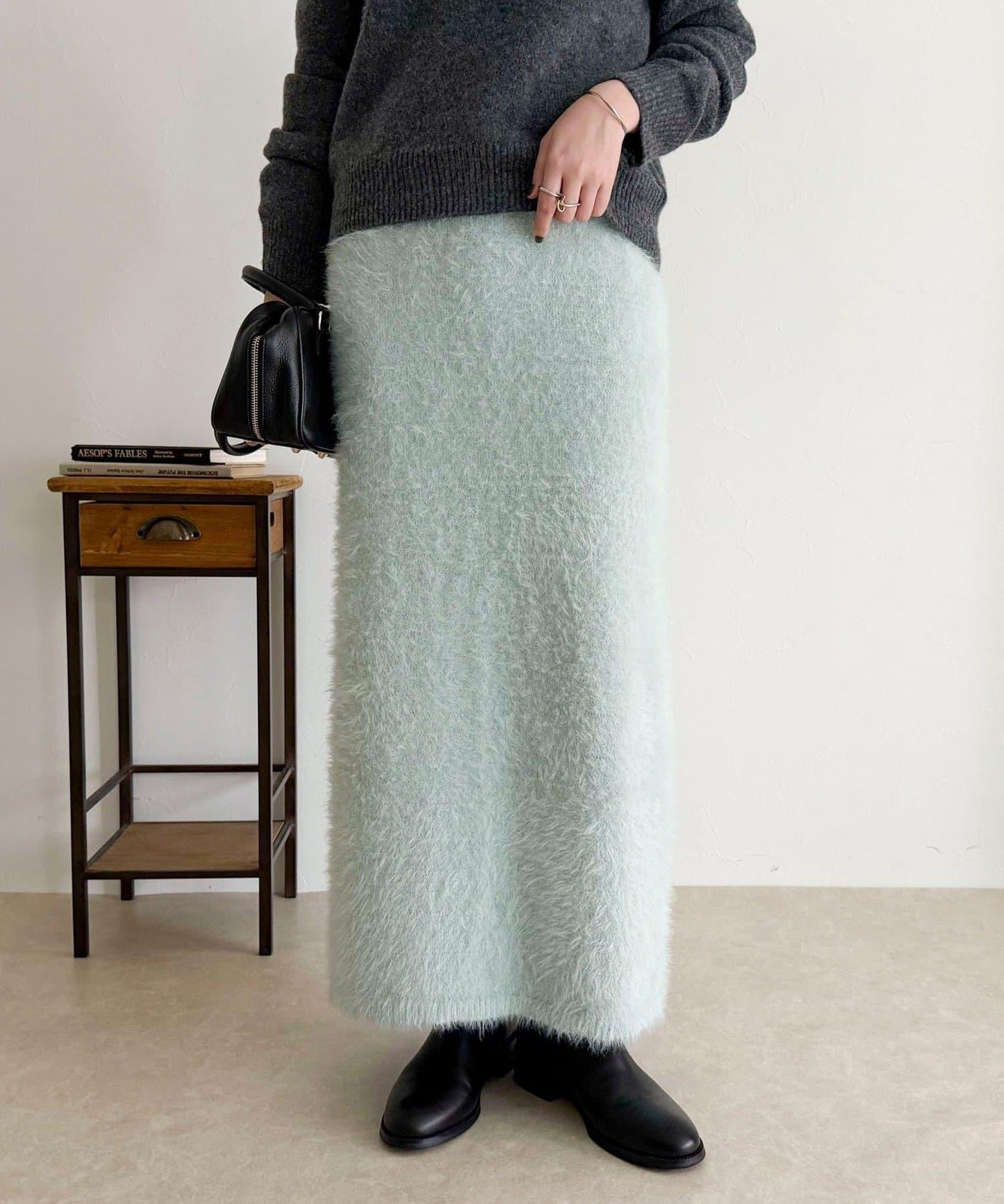 毛絨針織半身裙